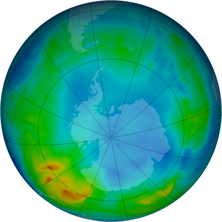 Antarctic ozone map for 27 May 2013